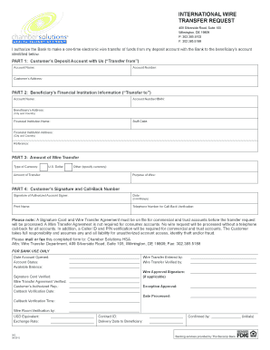 International Wire Transfer Request