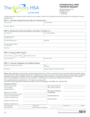 International Wire Transfer Request