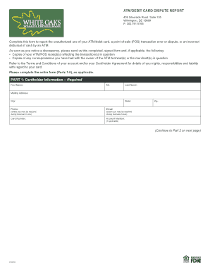 ATM Debit Card Dispute Report