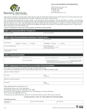 ACH Loan Payment Authorization Form