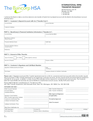 International Wire Transfer Request