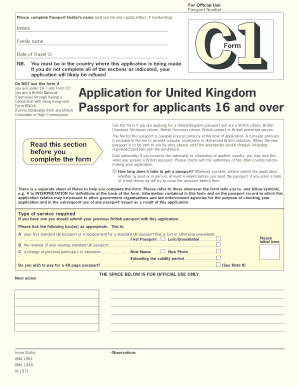 UK Passport Application Form