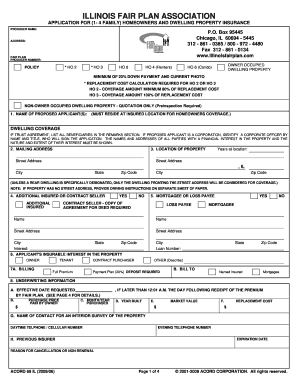 Illinois Fair Plan Homeowners Insurance Application