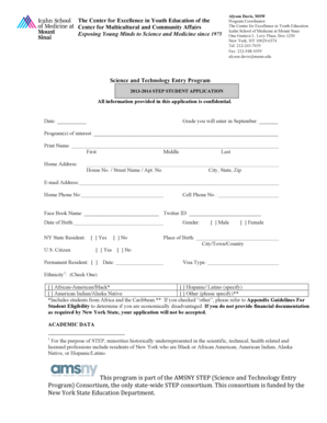Science and Technology Entry Program Application