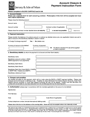 Account Closure & Payment Instruction Form