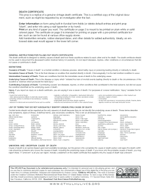 Death Certificate Template
