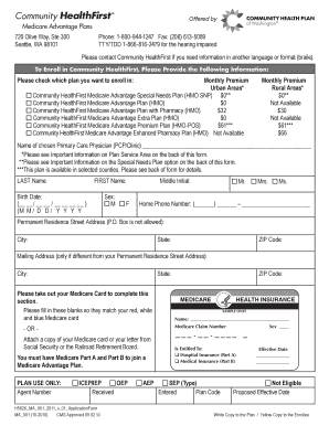 Community HealthFirst Medicare Advantage Enrollment Form