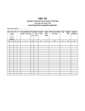 Uttar Pradesh Transport Memo Form