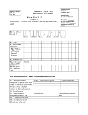 Delhi Value Added Tax Composition Tax Return Form
