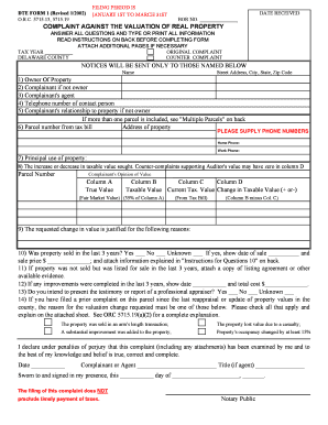 Ohio Real Property Valuation Complaint Form