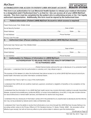 MyChart Authorization Form