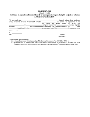 Form 58B Certificate of Expenditure