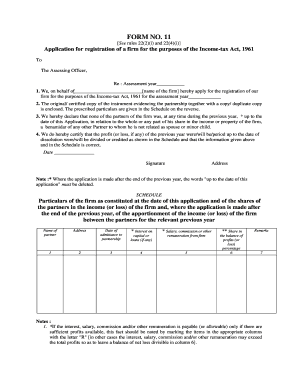 Form 11 Application for Firm Registration