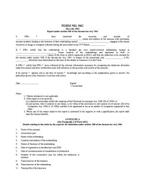 Form 56G - 100% EOU Deduction Certificate