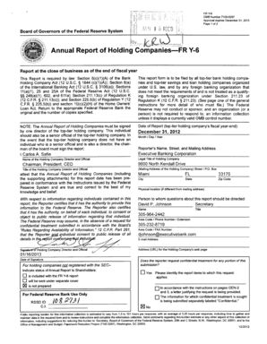 Annual Report of Holding Companies FR Y-6