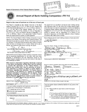 FR Y-6 Annual Report of Bank Holding Companies