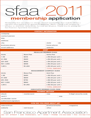 San Francisco Apartment Association Membership Application
