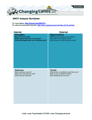 SWOT Analysis Worksheet