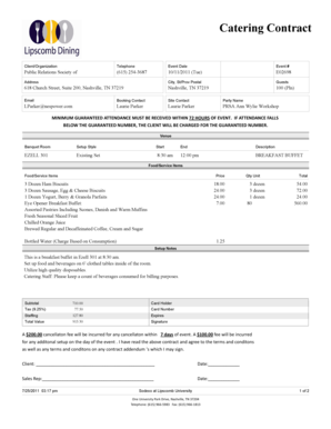 Catering contract sample pdf - Catering Contract - Sitemason