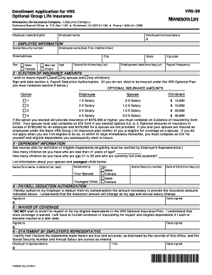 VRS-39 Optional Group Life Insurance Application