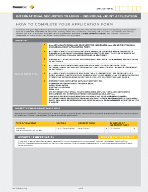 International Securities Trading Application Form