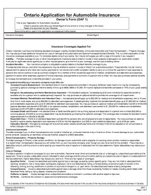 Ontario Automobile Insurance Application