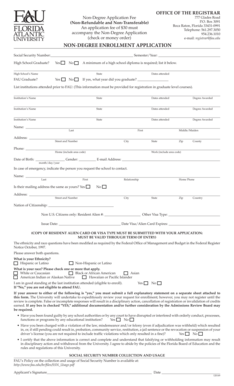 Non-Degree Enrollment Application