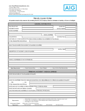 Travel Guard Asia Pacific Travel Claim Form