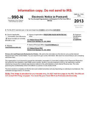 Form 990-N for Tax-Exempt Organizations