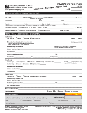 Albuquerque Public Schools Letterhead Order Form