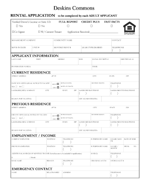 Rental Application Form