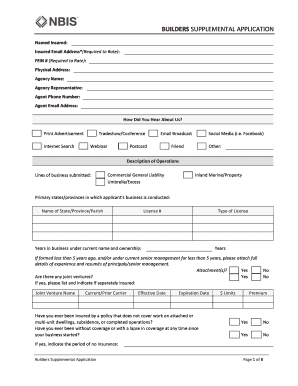 Builders Supplemental Application