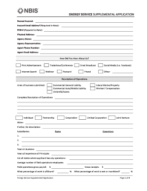 Energy Service Supplemental Application