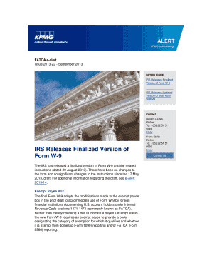 IRS Form W-9 Release Notice