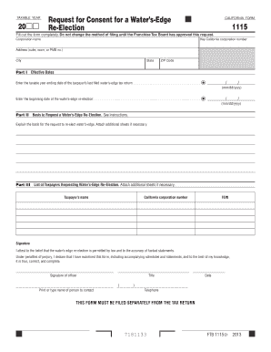 California Water’s-Edge Re-Election Request Form