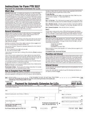 California Form FTB 3537