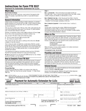 California Form FTB 3537