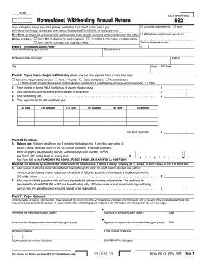California Nonresident Withholding Annual Return Form 592