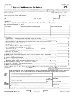 California Nonadmitted Insurance Tax Return Form 570
