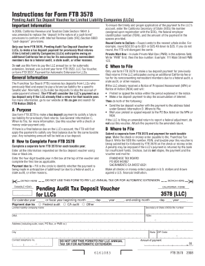 California Form FTB 3578