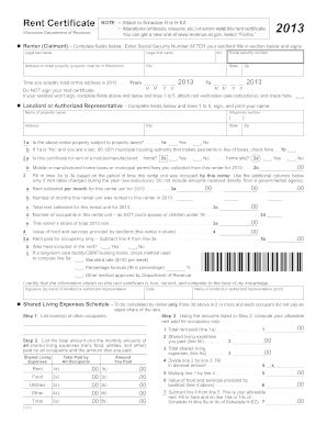 Wisconsin Rent Certificate