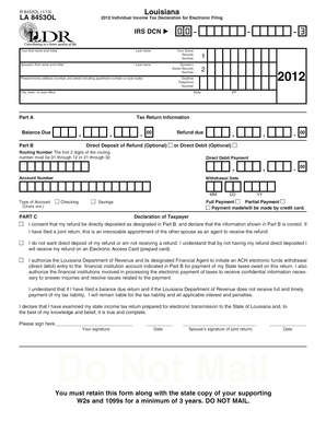 Louisiana Individual Income Tax Declaration