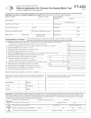 Refund Application for Farmers Purchasing Motor Fuel FT-420