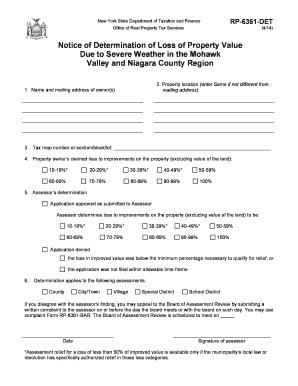 New York Property Tax Loss Determination Form