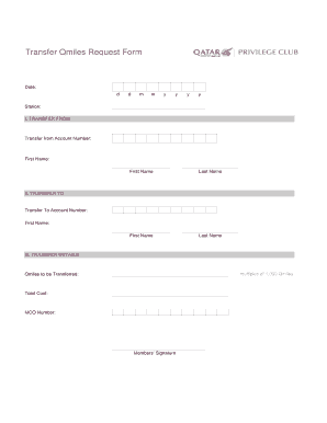 Qmiles Transfer Request Form