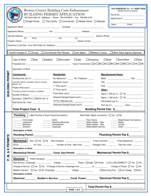 Rowan County Building Permit Application