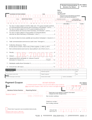 Florida Communications Services Tax Return DR-700016