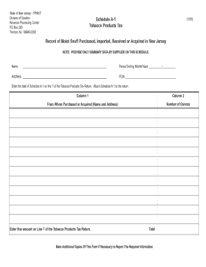 New Jersey Moist Snuff Tax Report