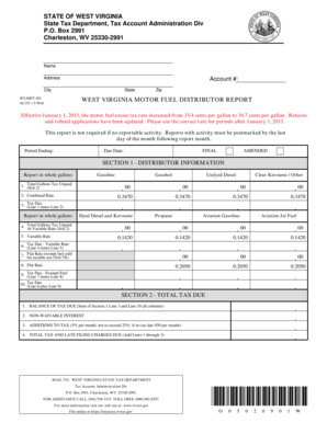 West Virginia Motor Fuel Distributor Report