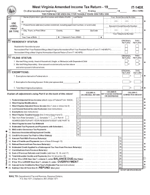 West Virginia Amended Income Tax Return